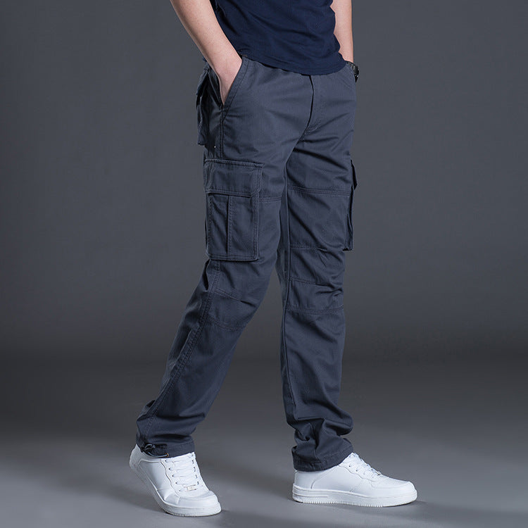 Trendy Urban Cotton Multi-pocket loose overall pants