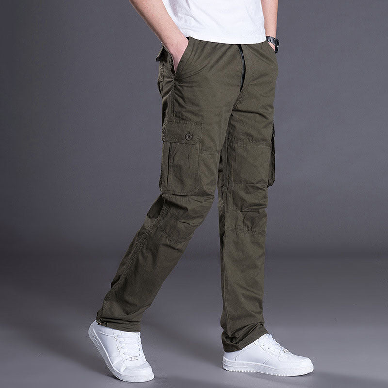 Trendy Urban Cotton Multi-pocket loose overall pants