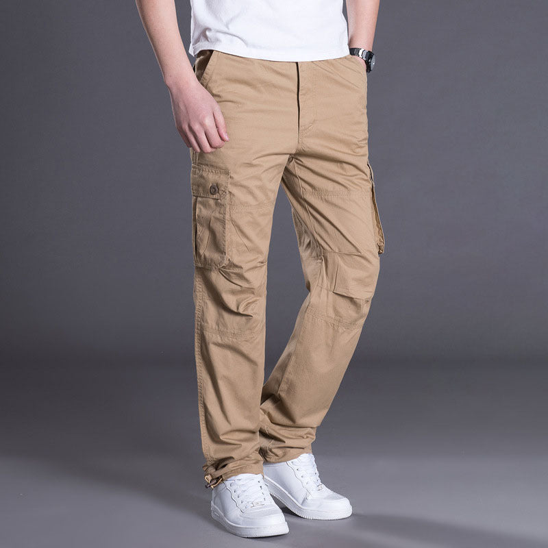 Trendy Urban Cotton Multi-pocket loose overall pants