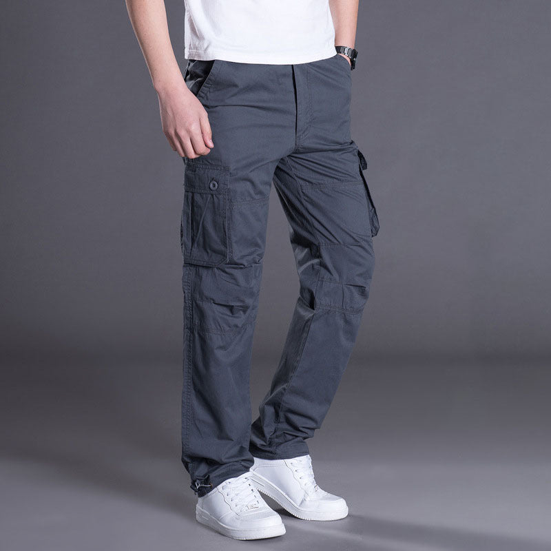 Trendy Urban Cotton Multi-pocket loose overall pants