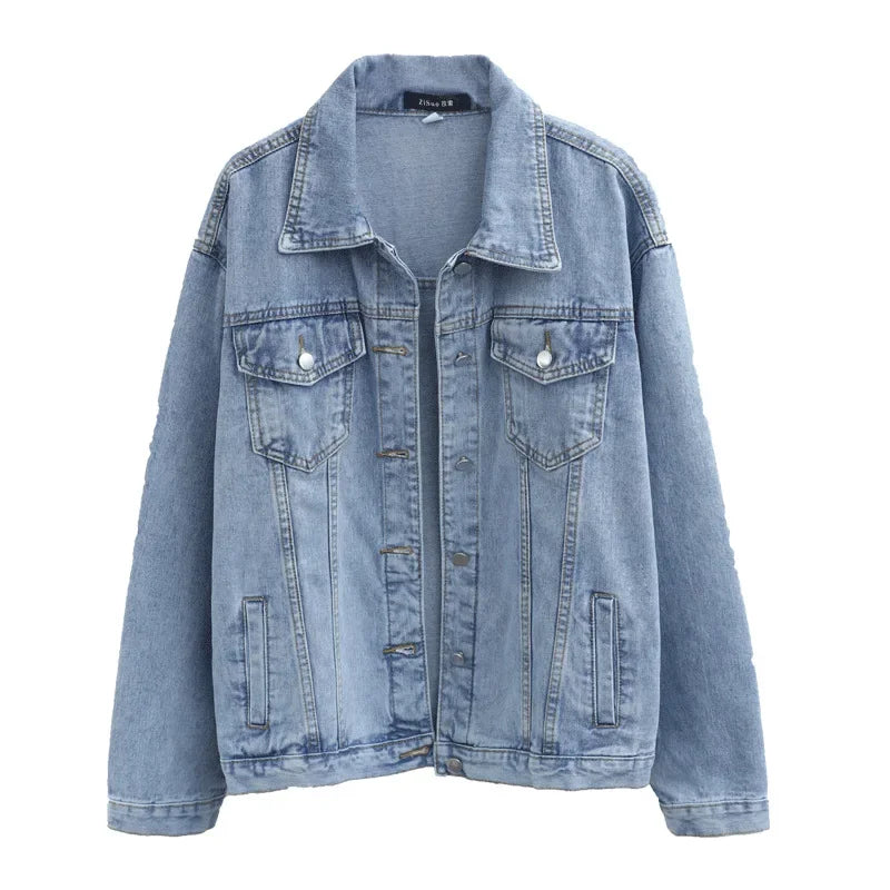 Urban Oversized Womens's Denim Bomber Jacket