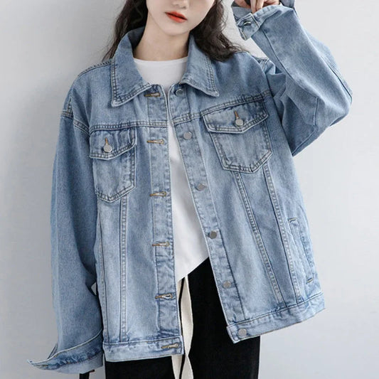Urban Oversized Womens's Denim Bomber Jacket