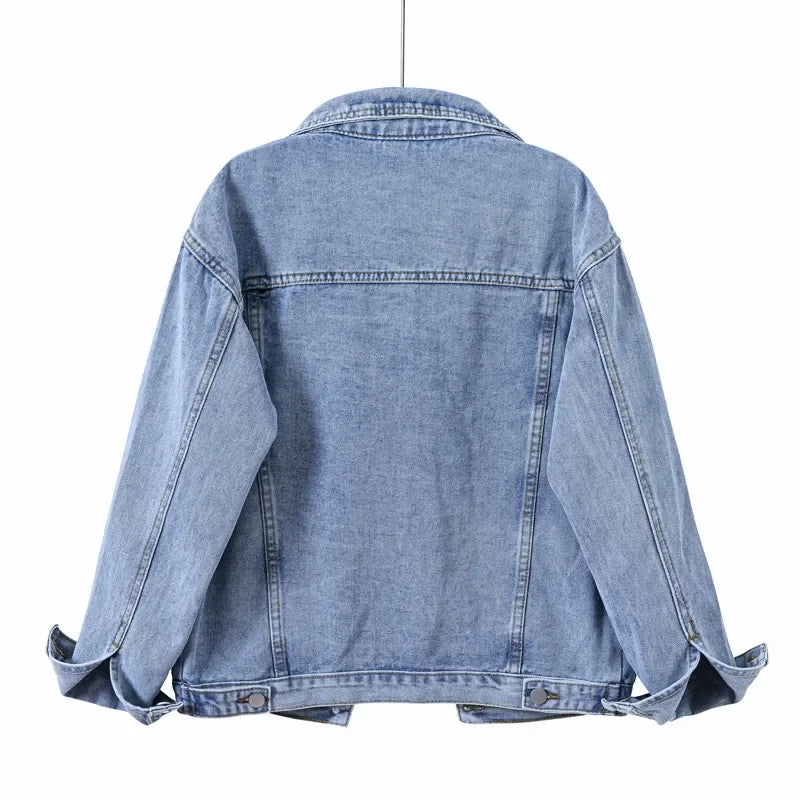 Urban Oversized Womens's Denim Bomber Jacket